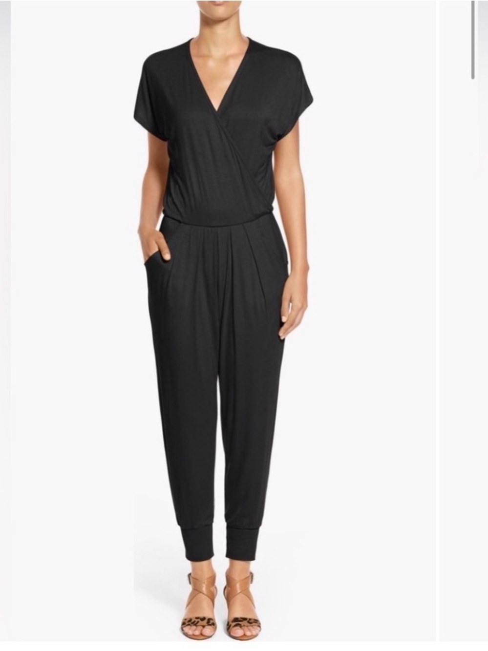 Nordstrom Chic Black Wrap Jumpsuit